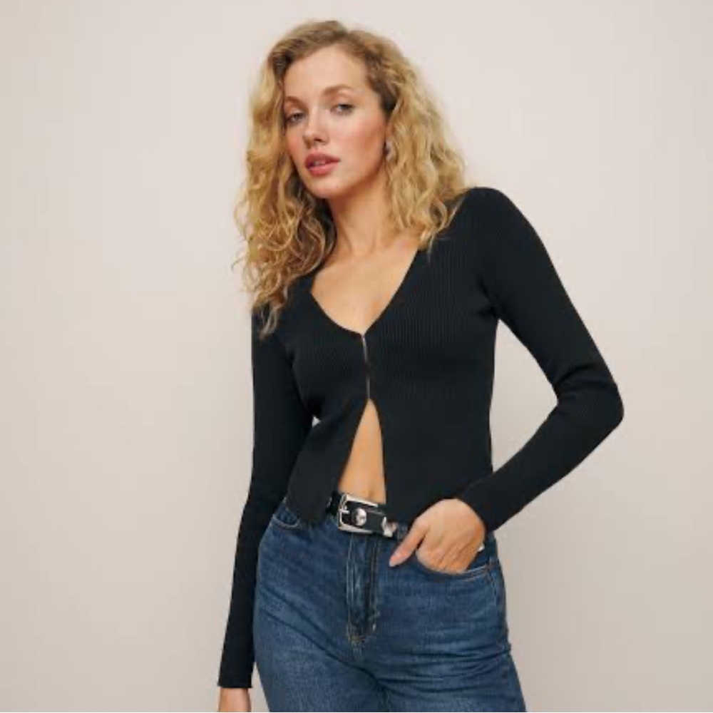Reformation Black Kaitlyn Cardigan